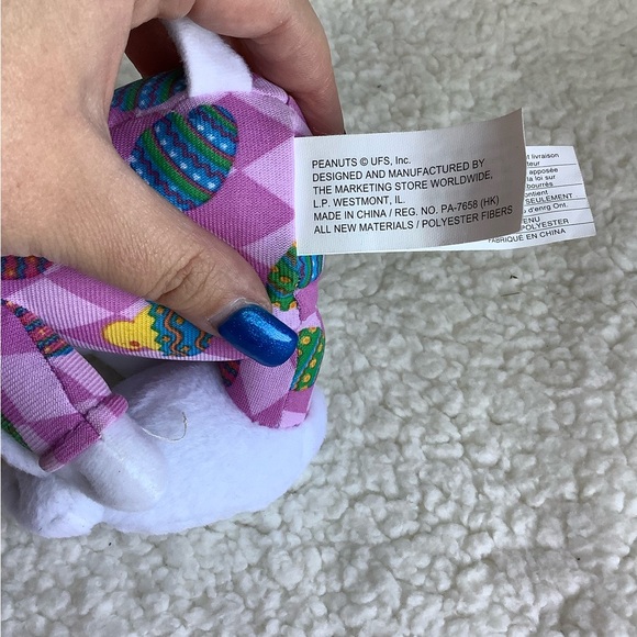 Whitmans Peanuts Plush Snoopy Dog Bunny Slippers Pjs Stuffed Animal Toy w Tags - Picture 7 of 7